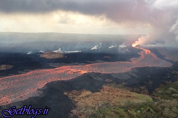 تصاویری قشنگ از جاری شدن گدازه های آتش‌فشانی در هاوایی