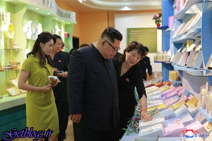 کیم‌جونگ‌اون و همسرش در کارخانه لوازم آرایشی