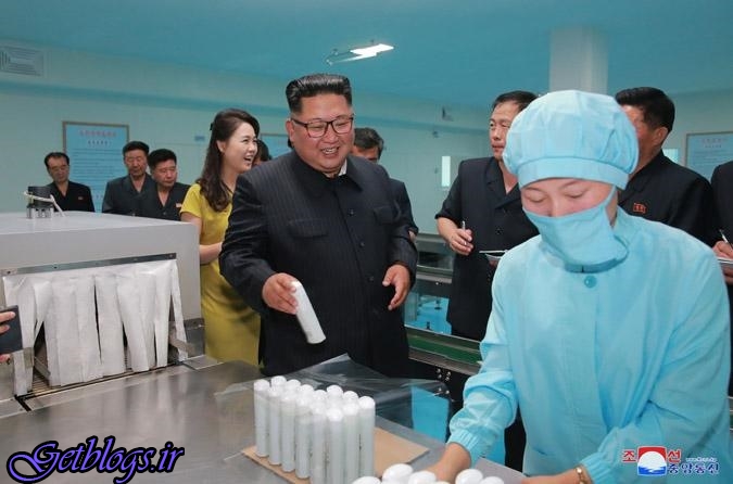 کیم‌جونگ‌اون و همسرش در کارخانه لوازم آرایشی
