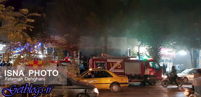 تصویر + آتش سوزی انبار پارچه در میبد مهار شد