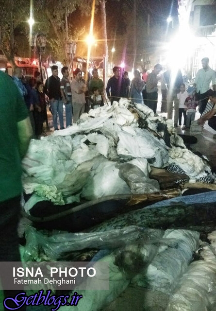 تصویر + آتش سوزی انبار پارچه در میبد مهار شد