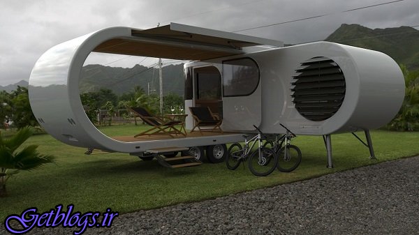 خودروی کاروانی که به منزل بالکن دار تبدیل می شود